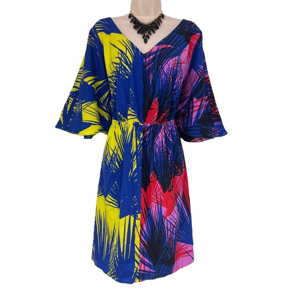 Lane Bryant Dresses & Skirts - Size 26/28 4X PALM PRINT DOLMAN SLEEVE SUMMER DRESS Vacation Cruise PLUS SIZE
